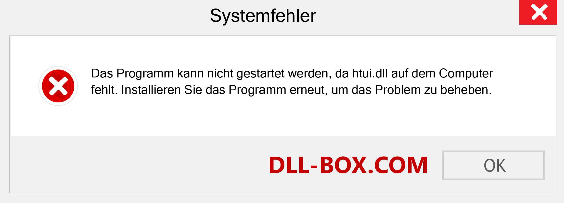 htui.dll-Datei fehlt?. Download für Windows 7, 8, 10 - Fix htui dll Missing Error unter Windows, Fotos, Bildern